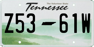 TN license plate Z5361W