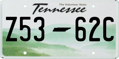 TN license plate Z5362C