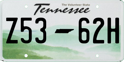 TN license plate Z5362H