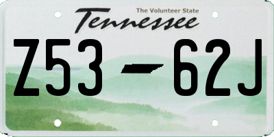 TN license plate Z5362J