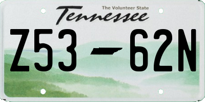 TN license plate Z5362N