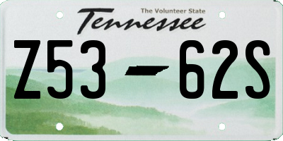TN license plate Z5362S