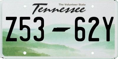 TN license plate Z5362Y