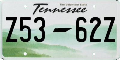 TN license plate Z5362Z