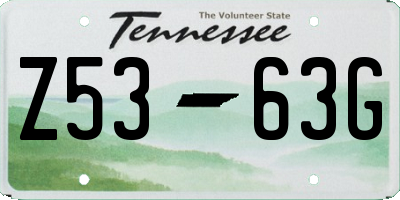 TN license plate Z5363G