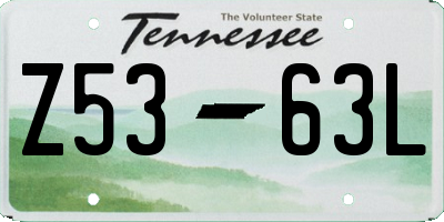 TN license plate Z5363L
