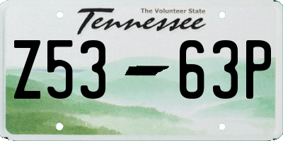TN license plate Z5363P