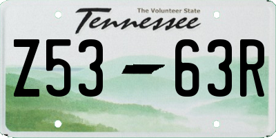 TN license plate Z5363R