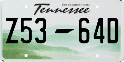 TN license plate Z5364D