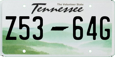 TN license plate Z5364G