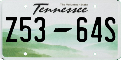 TN license plate Z5364S
