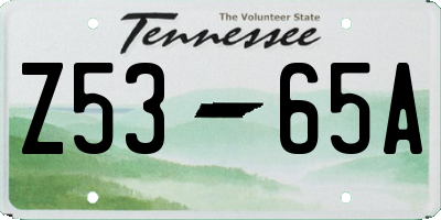 TN license plate Z5365A