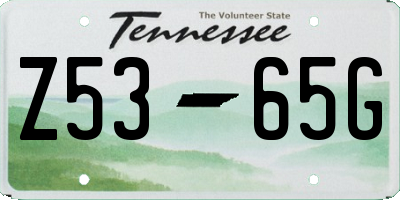 TN license plate Z5365G