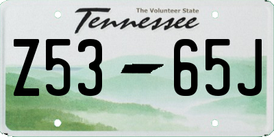 TN license plate Z5365J