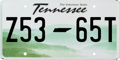 TN license plate Z5365T