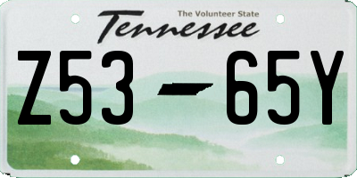 TN license plate Z5365Y