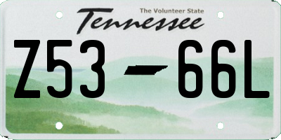 TN license plate Z5366L