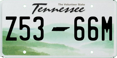 TN license plate Z5366M