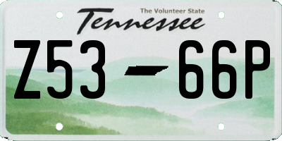 TN license plate Z5366P