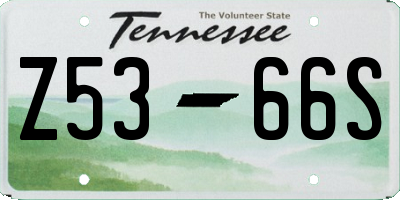 TN license plate Z5366S