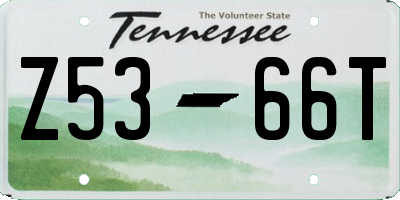 TN license plate Z5366T
