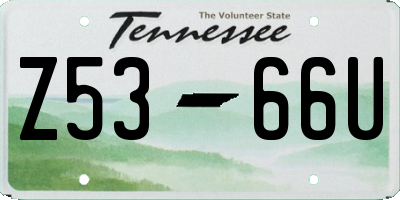 TN license plate Z5366U