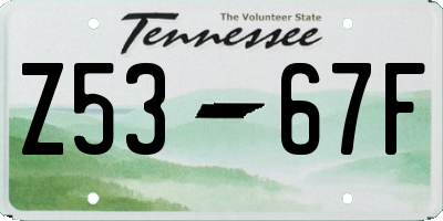 TN license plate Z5367F