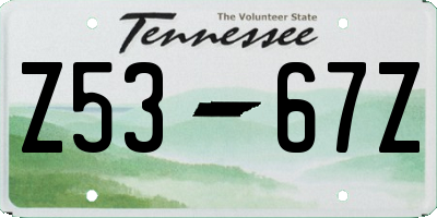 TN license plate Z5367Z
