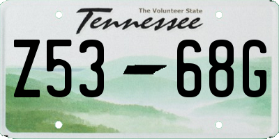TN license plate Z5368G