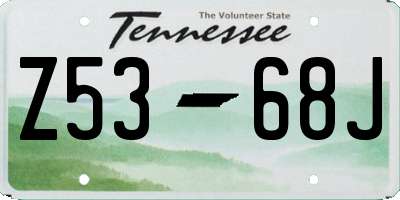 TN license plate Z5368J