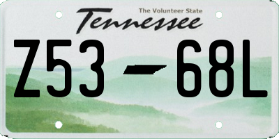 TN license plate Z5368L