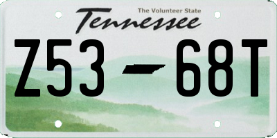 TN license plate Z5368T