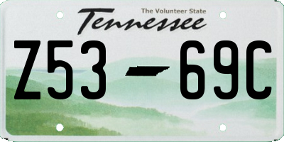 TN license plate Z5369C