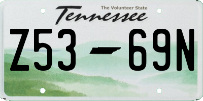 TN license plate Z5369N