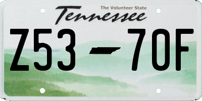 TN license plate Z5370F