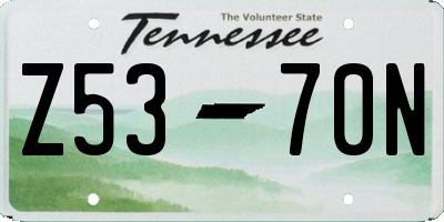 TN license plate Z5370N