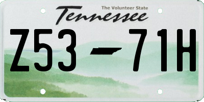 TN license plate Z5371H