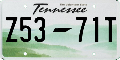 TN license plate Z5371T