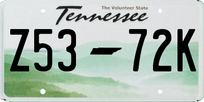 TN license plate Z5372K