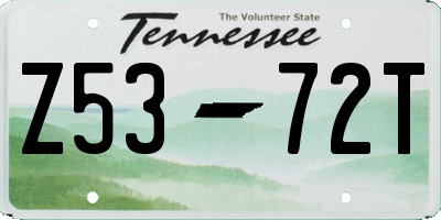 TN license plate Z5372T