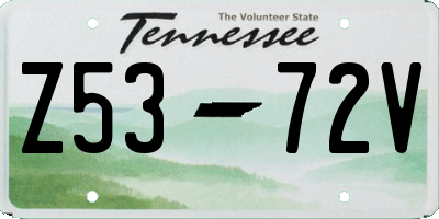 TN license plate Z5372V