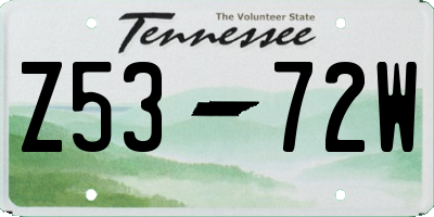TN license plate Z5372W