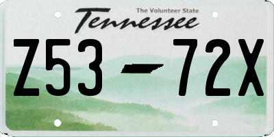 TN license plate Z5372X