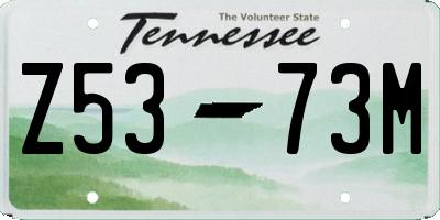 TN license plate Z5373M