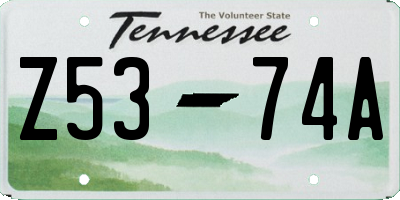 TN license plate Z5374A