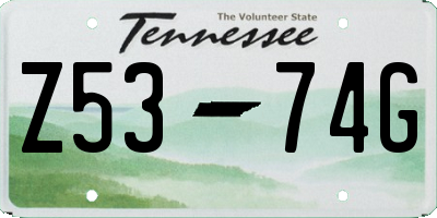 TN license plate Z5374G