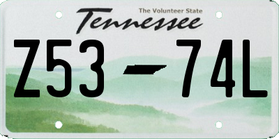 TN license plate Z5374L