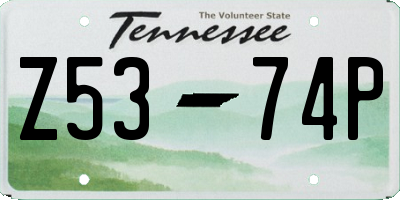 TN license plate Z5374P
