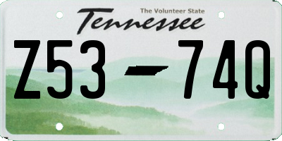 TN license plate Z5374Q