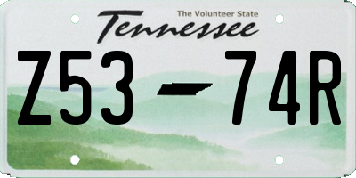 TN license plate Z5374R